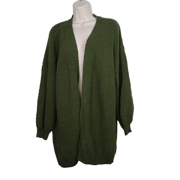 Tea N Rose Open Front Green Cardigan Sweater Women Size S/M Long Sleeve - Picture 1 of 9